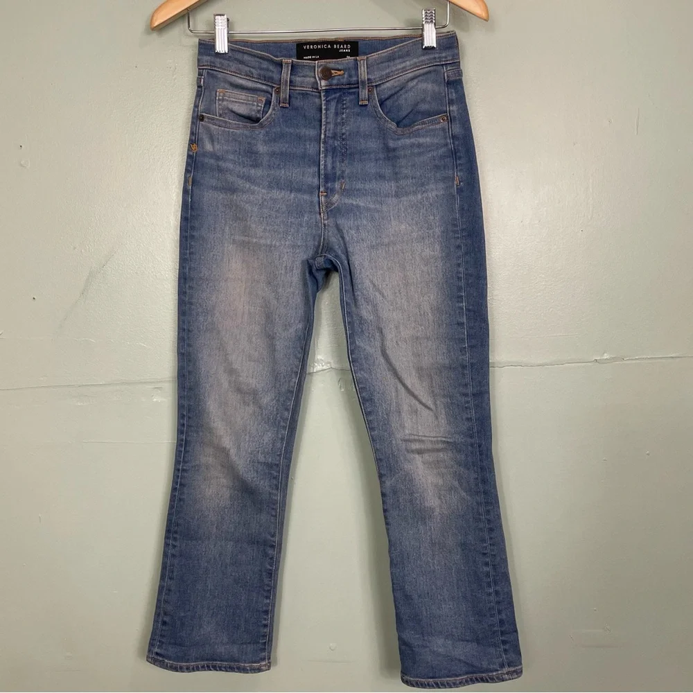 Veronica Beard Jeans Carly Kick Flare‎ High Rise Wash Clear Water Size 26
